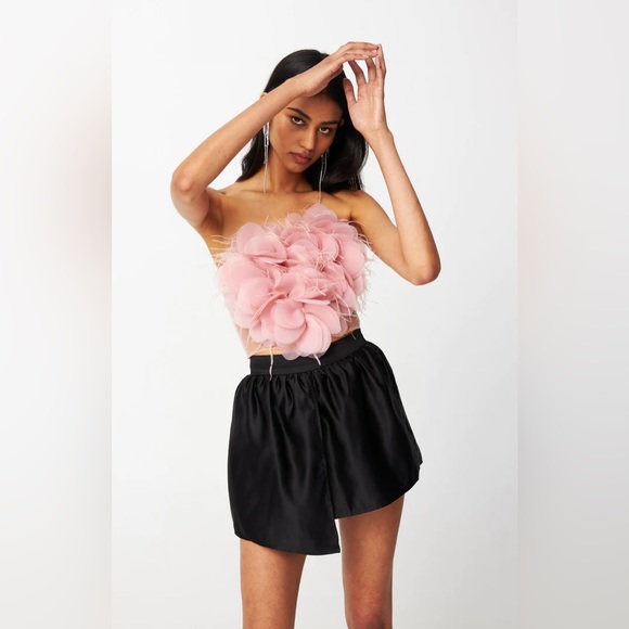 Par Violet Floral Tribute Bustier Top in Dusty Rose - Picture 3 of 5